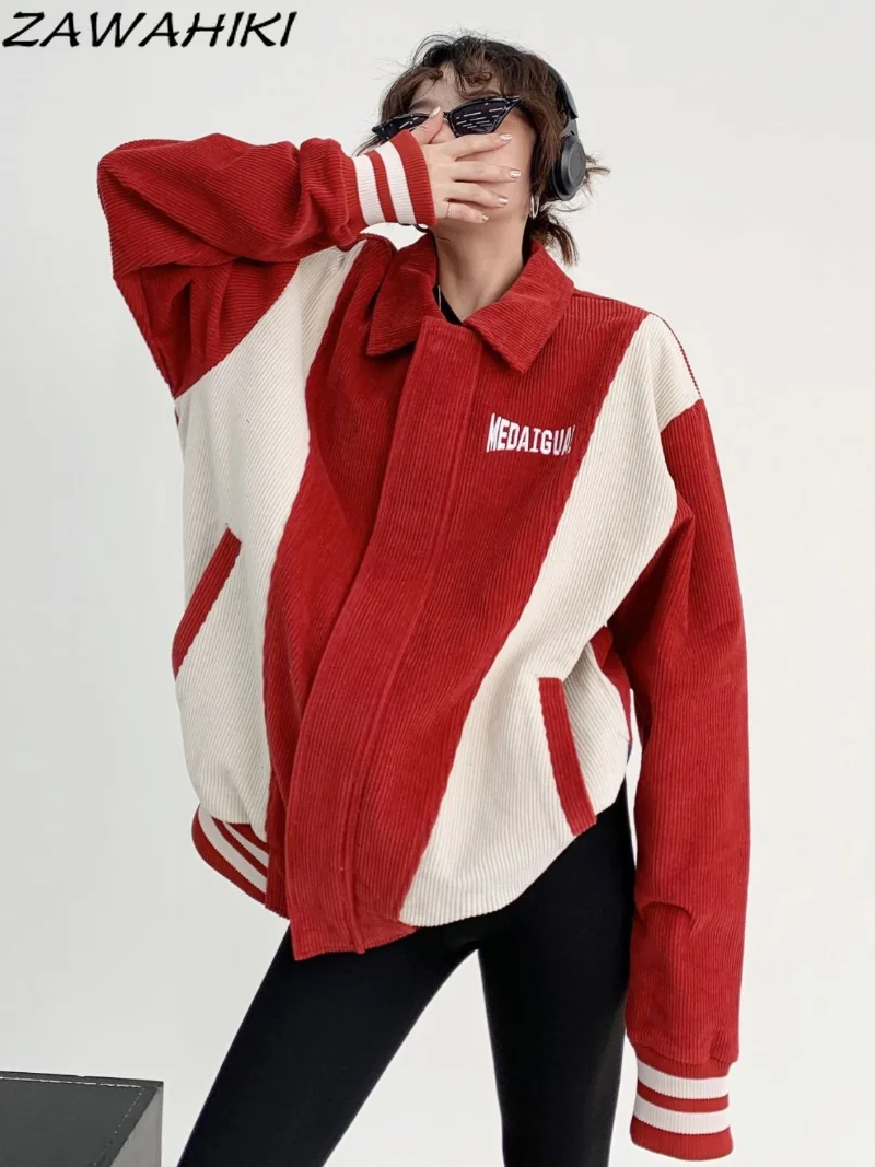 

Куртка женская Вельветовая в стиле пэчворк, на молнии