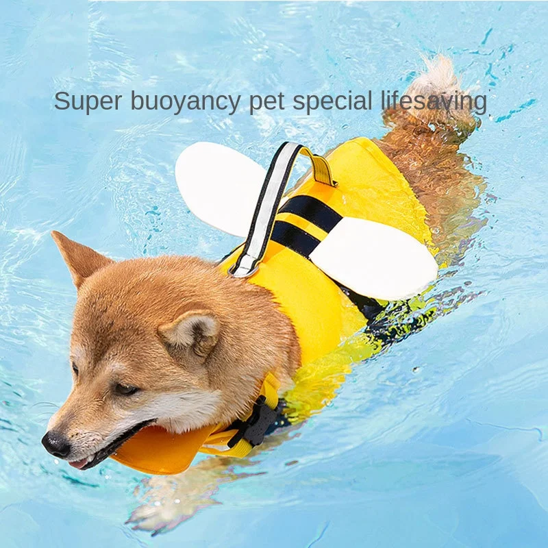 

Summer animal shape small bee dog lifejacket medium-sized small dog swimsuit pet buoyancy clothing manufacturers