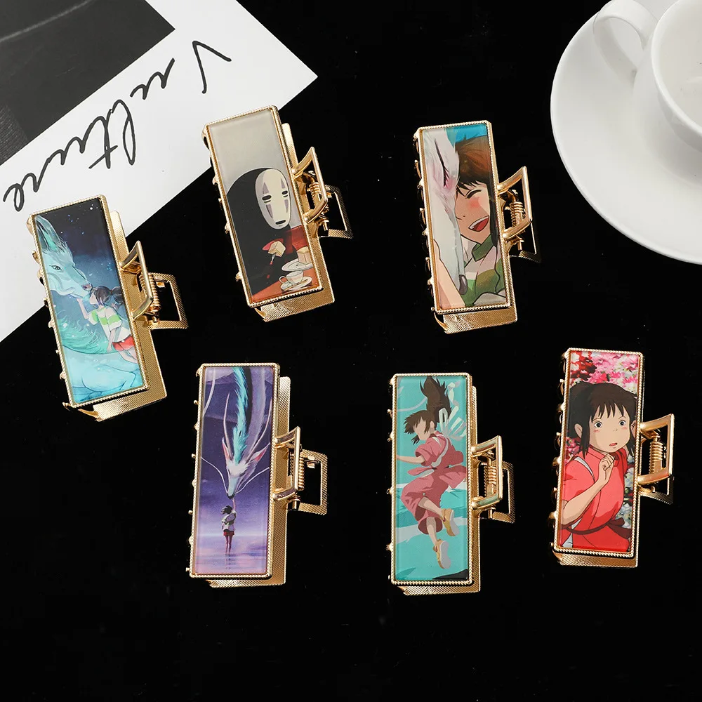 

Ogino Chihiro No Face Man Women Crab Claw Clip Spirited Away Anime Hair Accessories for Girls Studio Ghibli Cute Jewelry Gift
