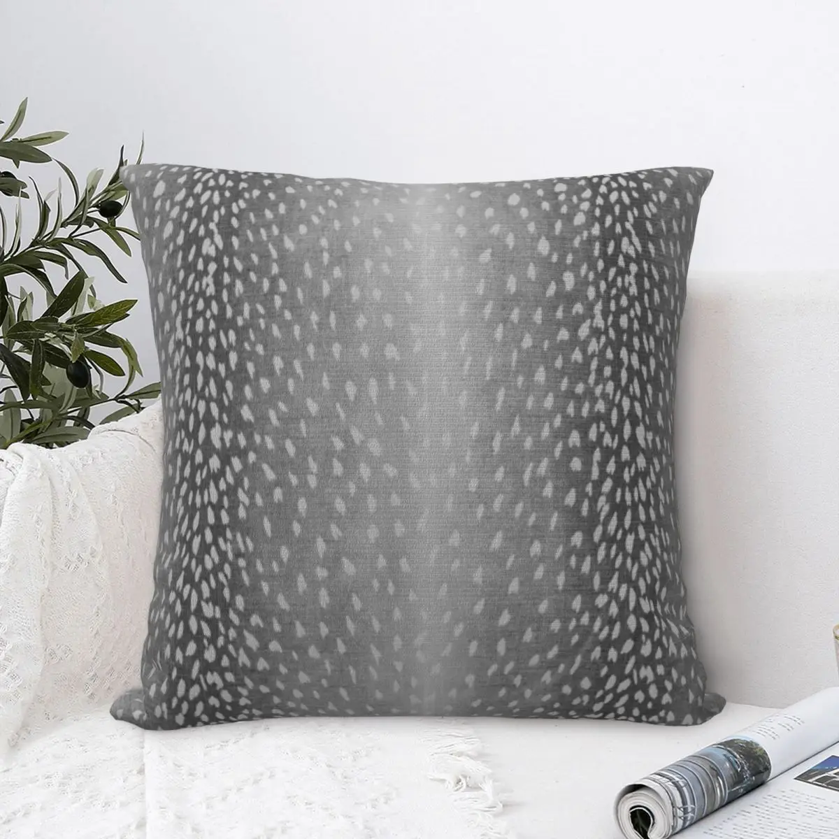 

Charcoal Grey Fawn Antelope Print Square Pillowcase Cushion Cover Comfort Pillow Case Polyester Throw Pillow cover For Home