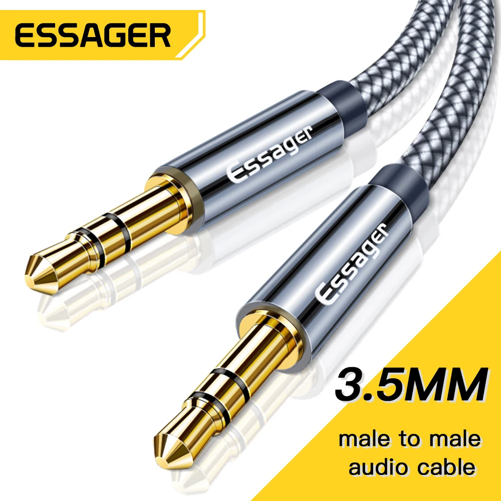 

Essager 3.5mm Aux Cable Jack Audio Cables For Car Speakers Headphone Mobile Phone Adapter Male to Male Cord Audio Extension Wire