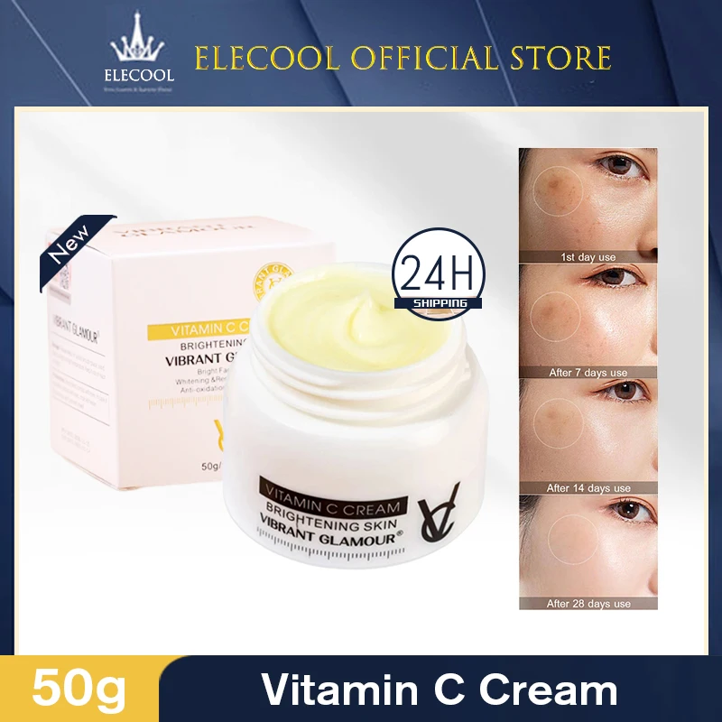 

50g VIBRANT GLAMOUR Vitamin C Moisture Cream VC Whitening Brightening Anti Wrinkle Anti Aging Repair Fade Freckles Face Cream