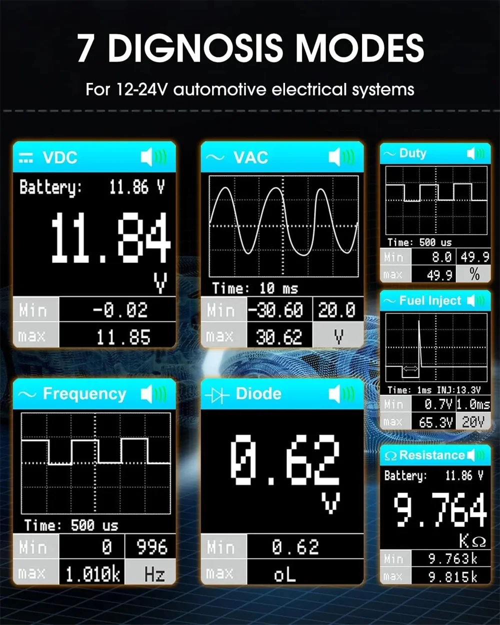Комплект зондов для обнаружения электрической цепи KZYEE KM50 12 В/24 В