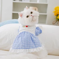 pet cute dress embroidered swan pet dresses kitten clothes for female cats