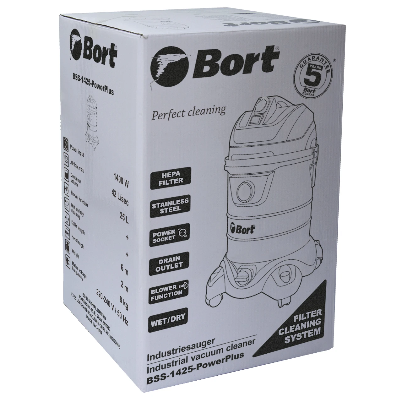 Пылесос для сухой и влажной уборки Bort BSS 1425 PowerPlus (Потребляемая мощность 1400 Вт