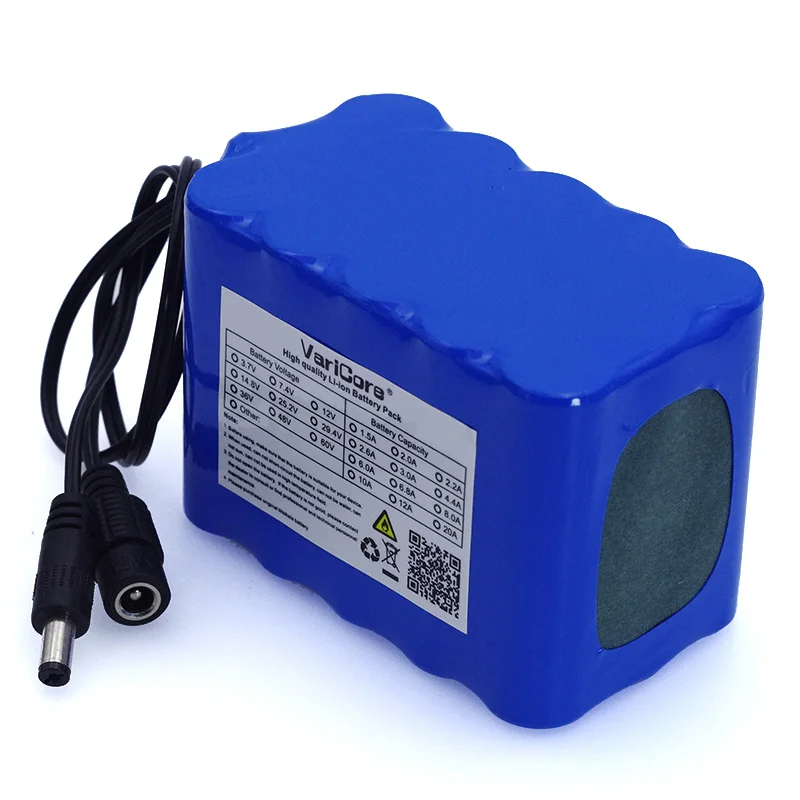 VariCore 12V 10Ah 18650 li-lon battery pack 12.6V 10000mAh with BMS Circuit Protection Board DC 5.5*2.1mm backup power supply |