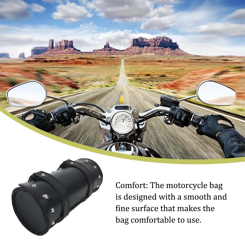 

Motorcycle Front Quick Release Saddle Bag Tool Barrel Shaped Organizer Pouch