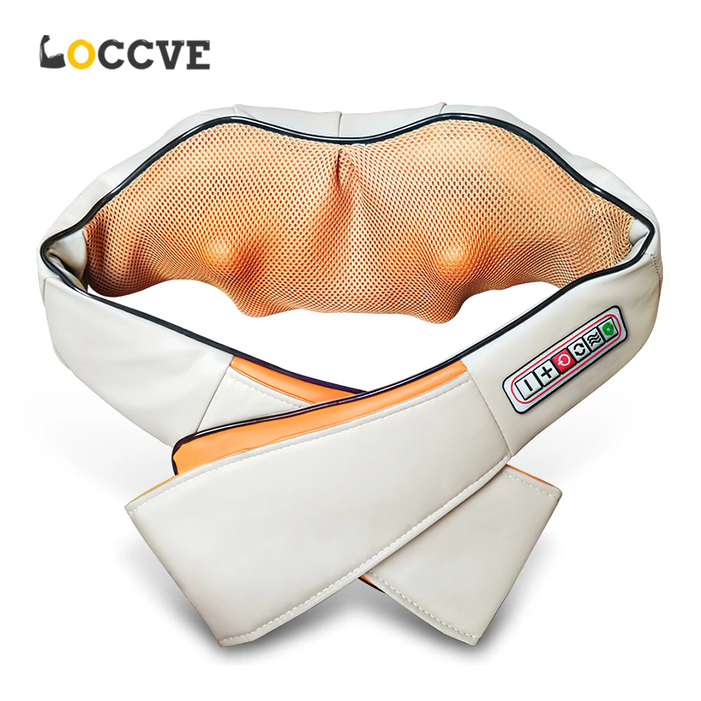 

LOCCVE U Shape Electrical Shiatsu Back Neck Shoulder Body Massager Infrared Heated 4D Kneading Car/Home Massage Shawl
