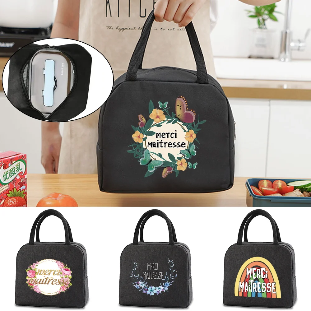 Insulated Lunch Bag for Women Kids Cooler Pouch Portable Work Lunchbox Ice Pack Tote Food Picnic Thermal Bags Maitresse Handbags images - 6