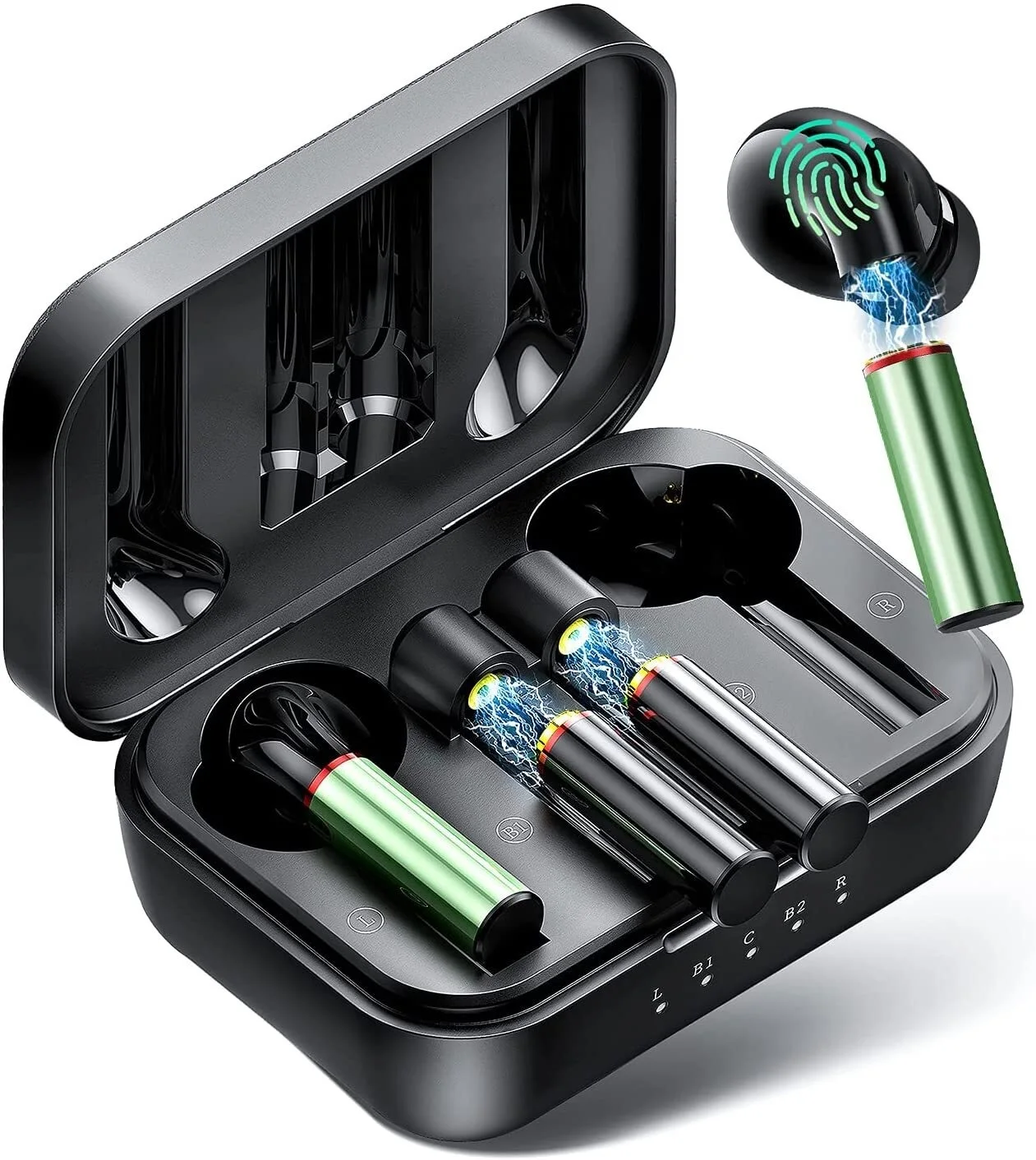 

Wireless Earbuds Bluetooth, Magnetic Replaceable Battery, Bluetooth Headsets with Noise Isolating Volume Control for Android