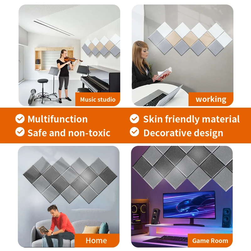 Акустическая панель TOUO 6/12 шт. квадратный материал высокой плотности