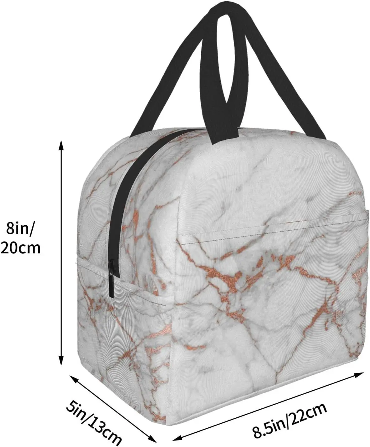 Сумка для ланча с белой мраморной коричневой текстурой компактная сумка-тоут