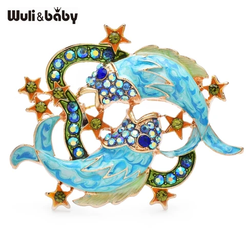 Wuli&baby винтажные эмалированные броши в виде рыб