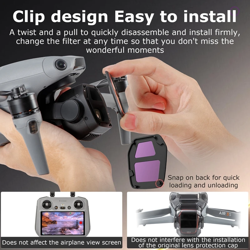 Для DJI AIR 3S фильтры для объектива дрона УФ-защита CPL Поляризатор ND8 16 32 64 256 Фильтры