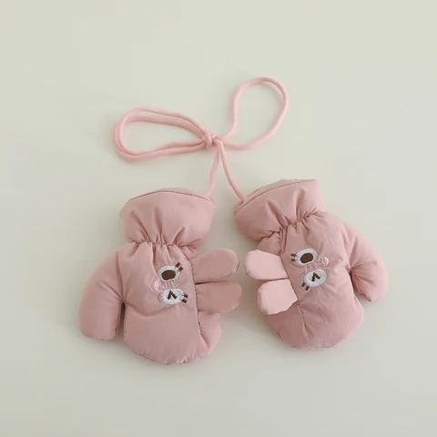 Детские перчатки YWSZBBST с медведем, полиэстер, 2-5 лет