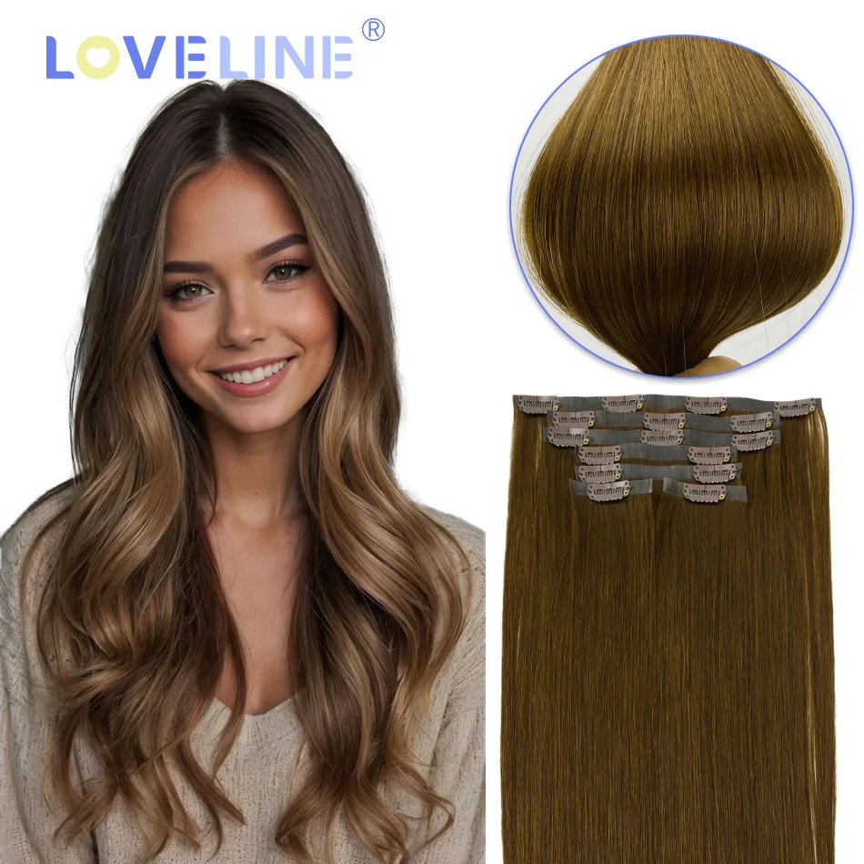 LOVELINE 7 шт. бесшовные заколки для наращивания волос из искусственной кожи