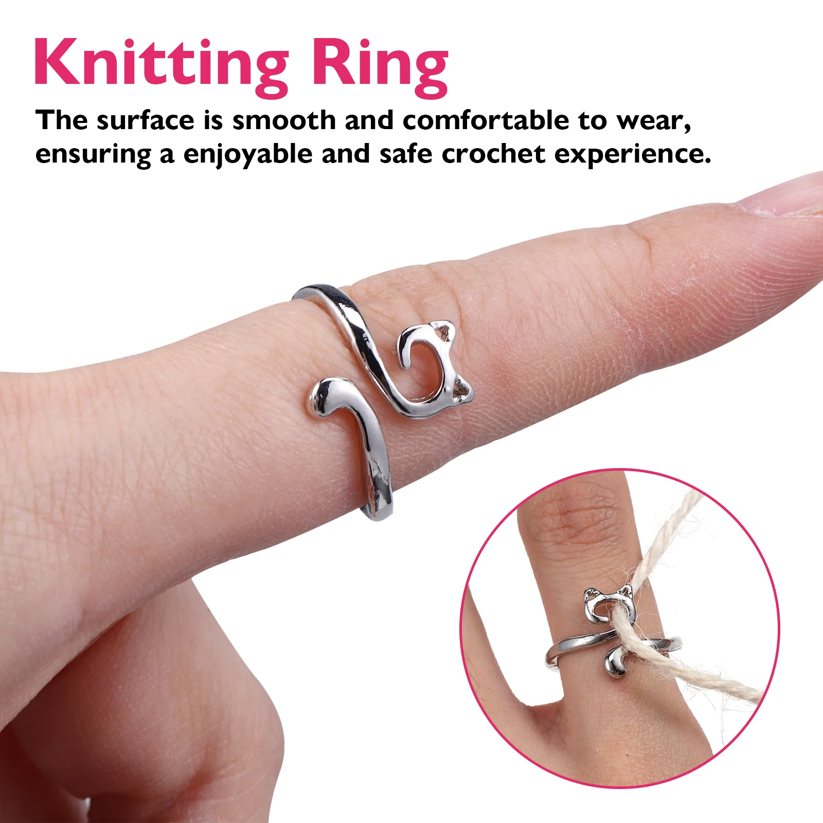 2 шт. плетеное кольцо для вязания крючком регулируемые кольца аксессуары