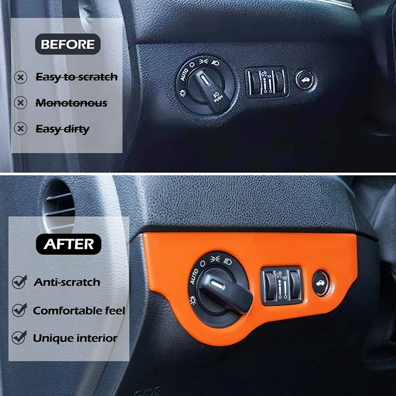 Наклейка на панель переключателя фары для оформления интерьера автомобиля 55-2021