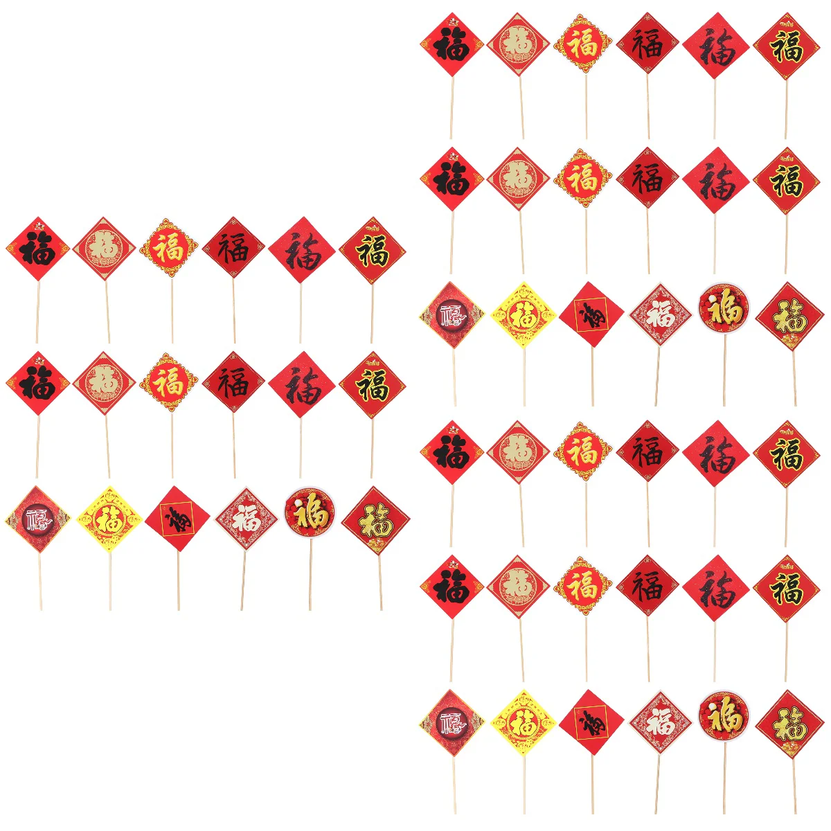 

New Year Cupcake Toppers Dessert Christmas Picks Chinese Toothpickspring Festival Ornaments Cake Pick Topper