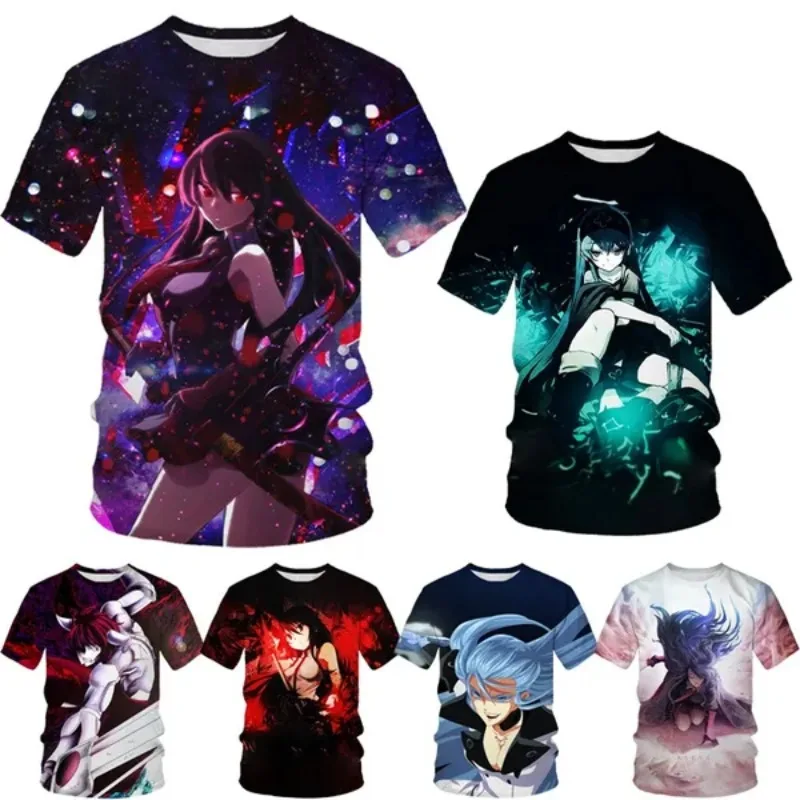 

Japanese Anime Cartoon Akame Ga Kill T-shirt 3D Printing Men's Short-sleeved T-shirt Unisex Round Neck T-shirts Top Tees T Shirt