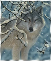broken silence wolf super soft fullqueen size plush fleece blanket 75 x 90