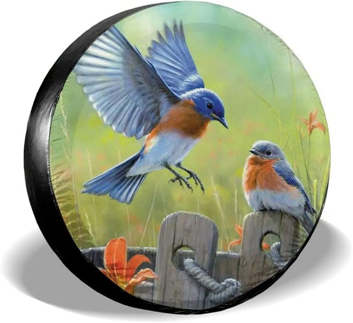 

Beautiful Love Birds Spare tire Covers Potable Universal Wheel Covers Powerful Sun-Proof Waterproof Tire Cover for SUV Trailer R