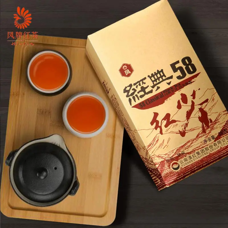 

Black Chinese Tea Dian Hong 2021 Feng Pai Black Chinese Tea Dianhong Classic 58 Red 380g