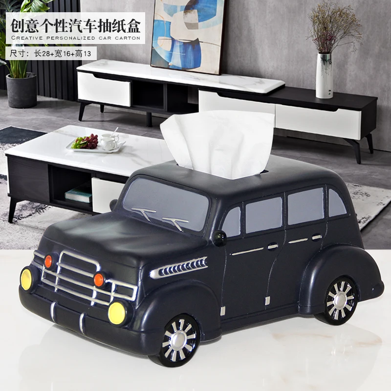 Cute car tissue box Funny and creative drawing box for living room Luxury and multi-functional storage of tissue box accessories