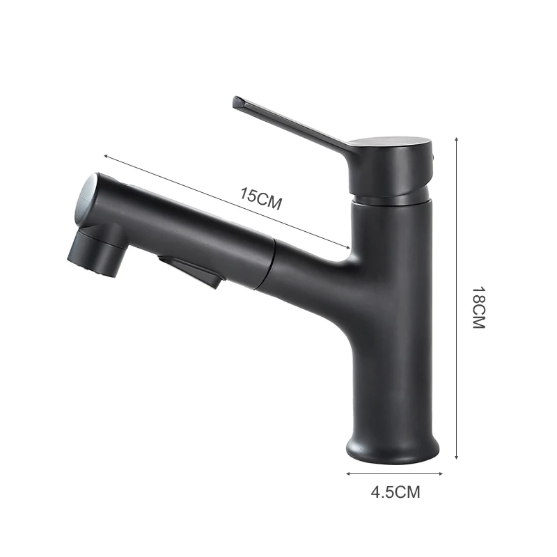 

Vidric Bakicth Pull Out Bathroom Basin Sink Faucet Rinser Sprayer 360 Rotate Gargle Brushing 3 Mode Mixer Tap Cold & Hot Bas
