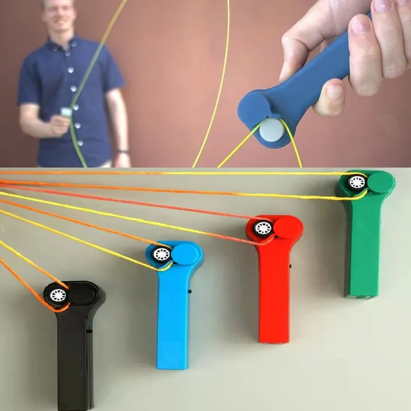 

Creative Rope Launcher Propeller String Rope Push Thruster Controller Cord Shooter Cool Kid Gift Props Handheld Electric Toys