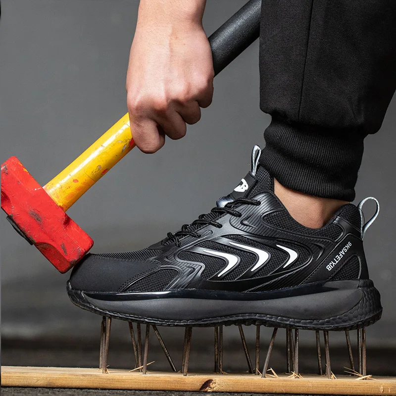 Waliantile Lightweight Safety Shoes Sneakers For Women Puncture Proof Industrial Work Boots Female Indestructible Steel Toe Shoe