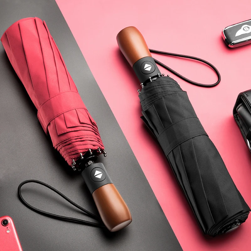 

Large Size Umbrellas Heavy Rains Outdoor Business Automatic Umbrella Windproof Folding Original Sombrilla Rain Gear Fashion