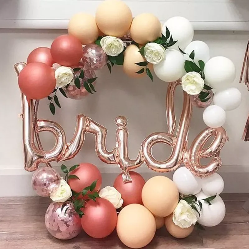 

Rose Gold Bride to be Script Ring Balloons Wedding Bridal Shower Just Married Foil Balloons Hen Bachelorette Party Decorations