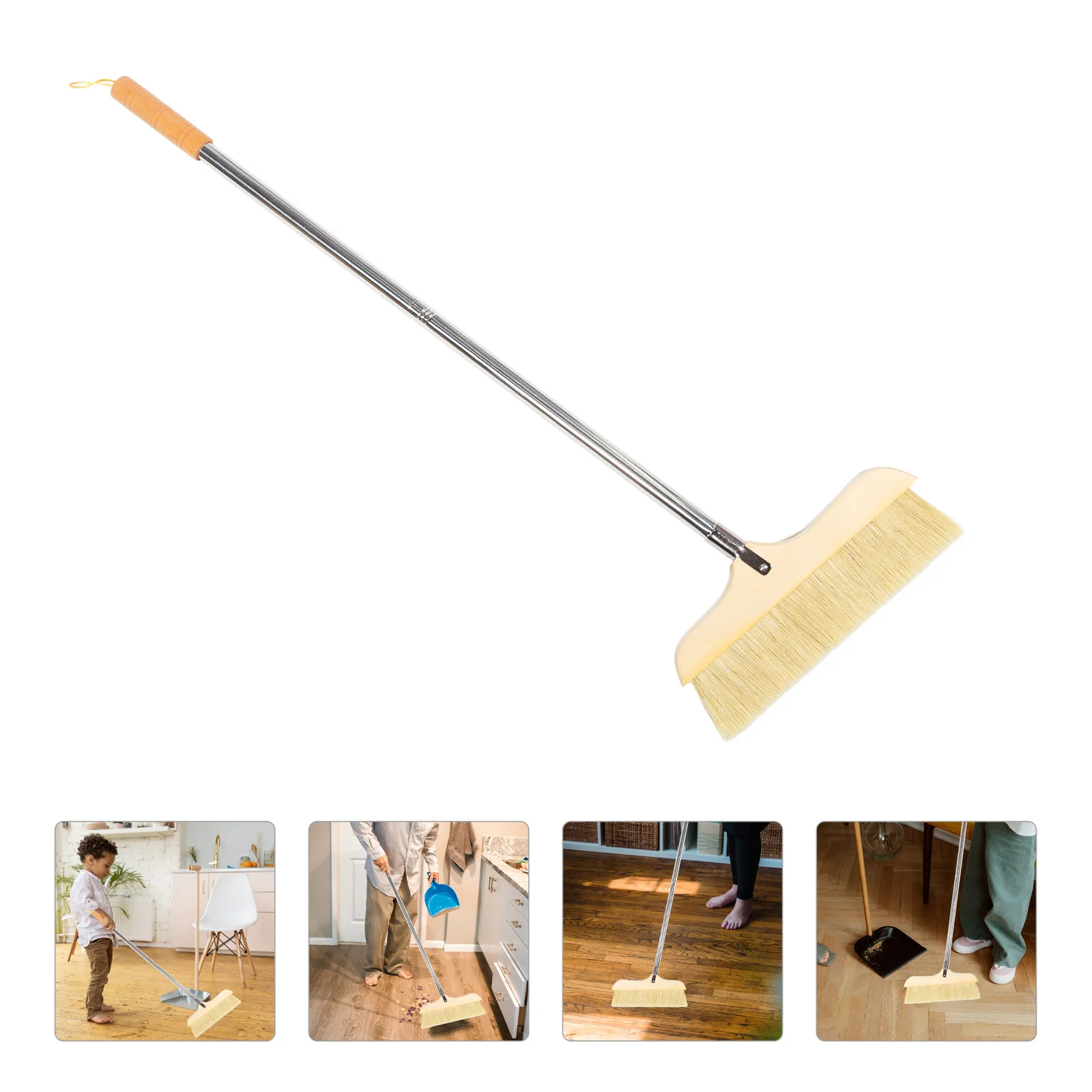 

Wooden Broom Hardwood Floor Broom Soft Bristle Broom For Bedroom Kitchen Bathroom
