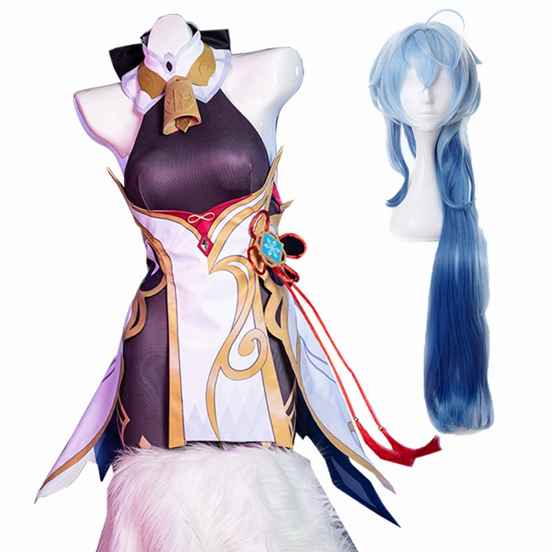 

Ganyu Cosplay Genshin Impact Ganyu Cosplay Costumes Anime Halloween Party Fancy Dress Women Outfit Wig Horns Props Game Suit