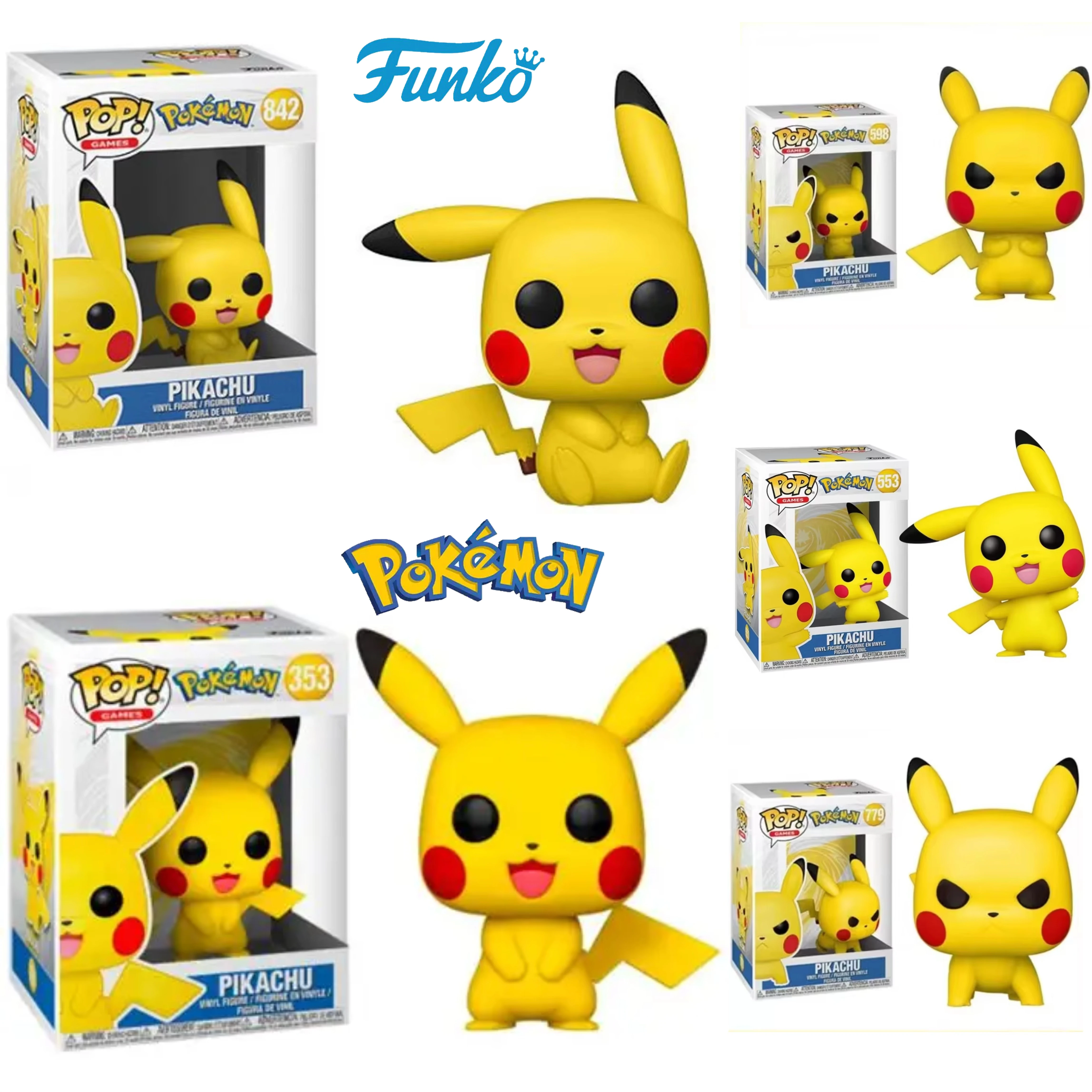Фото Новинка: Серия Funko POP Pokemon # 353 # 553 # 598 # 779 # Коллекционная виниловая фигурка Пикачу 842: Игрушки для детей, подарки на Рождество №1