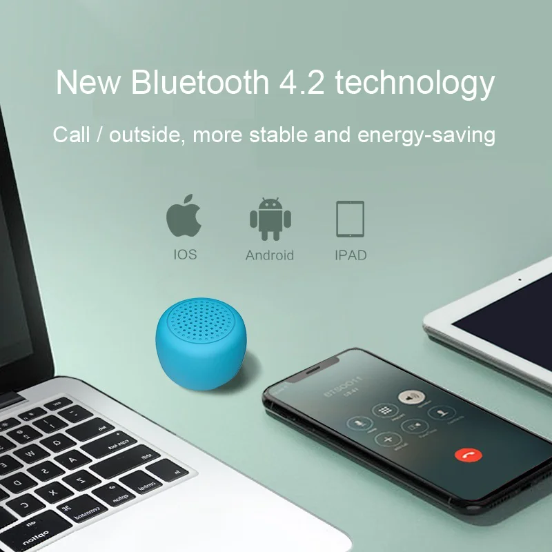 

Мини Портативная Беспроводная Bluetooth Колонка металлический музыкальный плеер стерео сабвуфер громкоговоритель колонки для IPad Android смартфон...