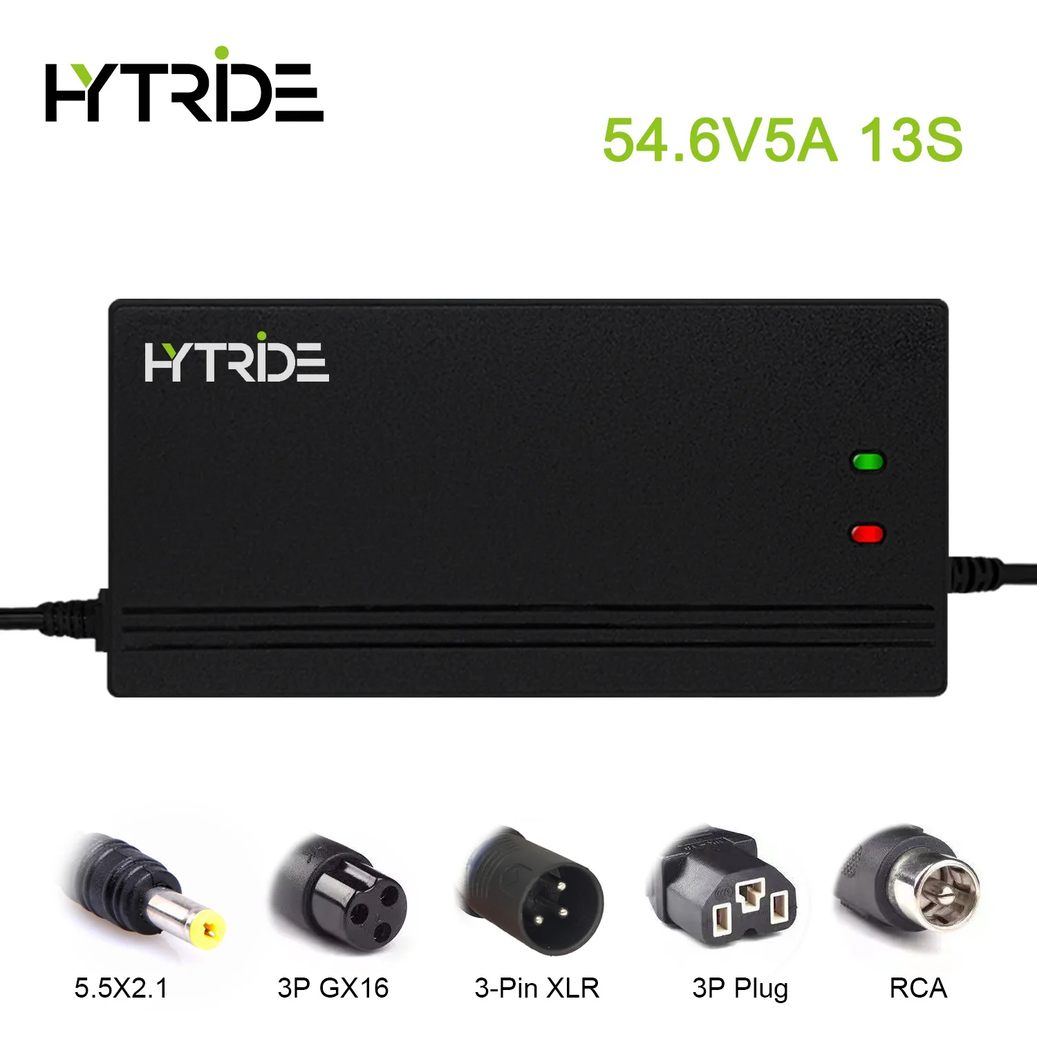 HYTRIDE-cargador de batería de litio para bicicleta eléctrica, dispositivo de carga de 54,6 V, 5A, 54,6 V, 5A, para 13S, 48V, batería de iones de litio (aprobado por la CE)