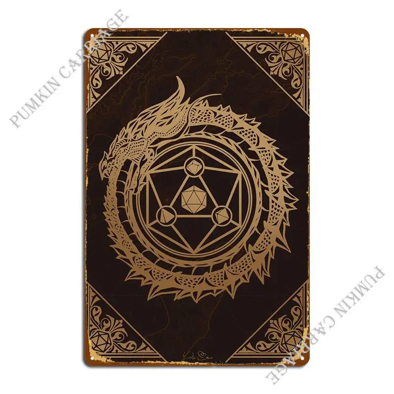 

Набор металлических игральных костей дракона D20, плакат для гаража, Настенная роспись для стен в гараже, жестяной знак, плакат