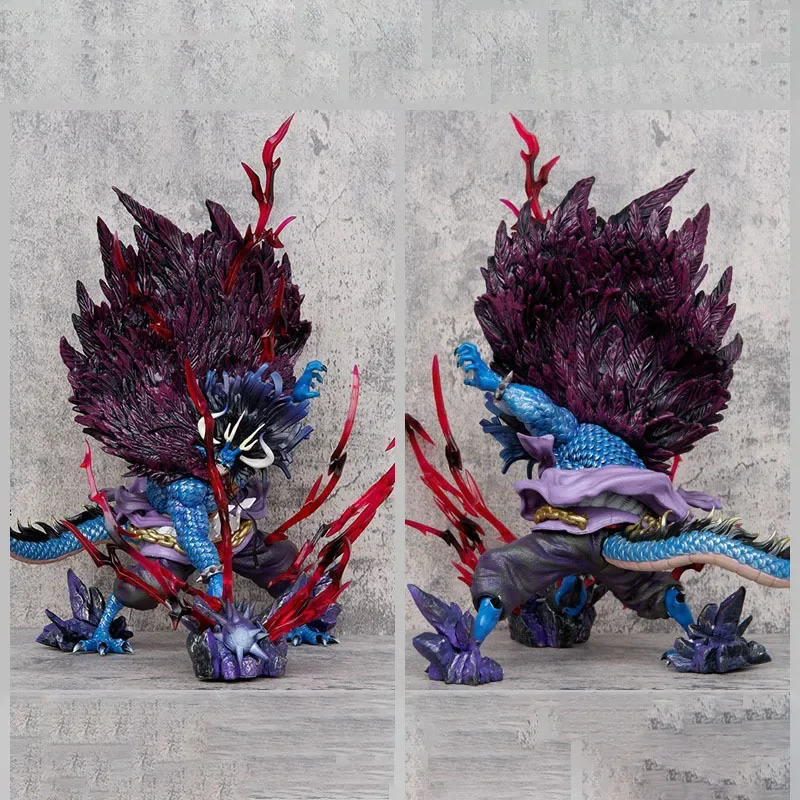 

45cm One Piece Anime Figures Man Beast Kaido Gk Thunder Bagua Half Beast Pvc Figurine Statue Model Decoration Birthday Toy Gift