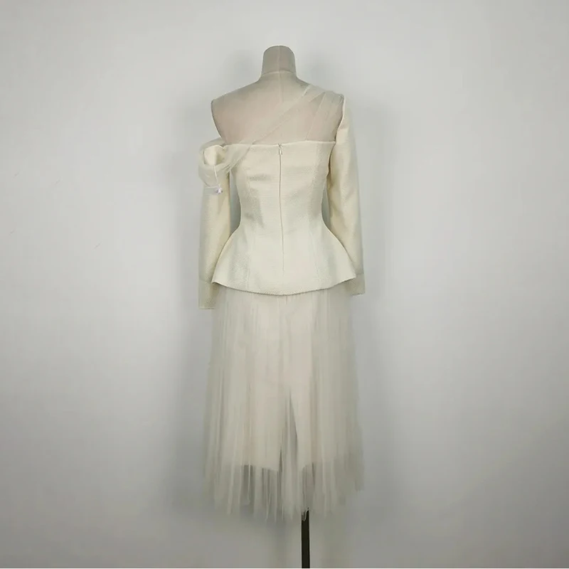 KBQ Комплекты из двух предметов для женщин с диагональным воротником и длинными