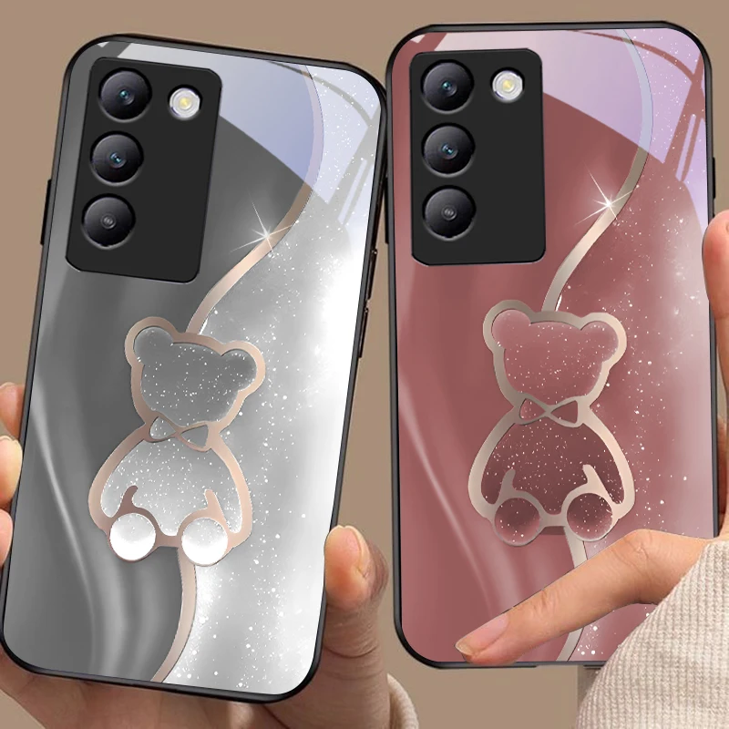 Trompe l'oeil Bear Для Y72 33S 11 03 36 96 Lite 35 16 Iqoo 12 V40 SE 5G 29 40 21 30 X80 Pro Vivo Чехол для телефона из