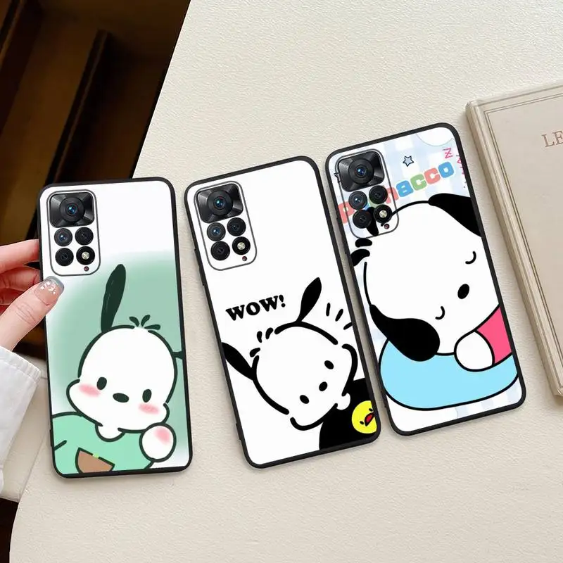 

Cute Sanrio Cartoon Pochacco Phone Case For Redmi Note 11E 11S 11 10 9 Pro 9A K20 K30 K40 Soft Silicone Cover