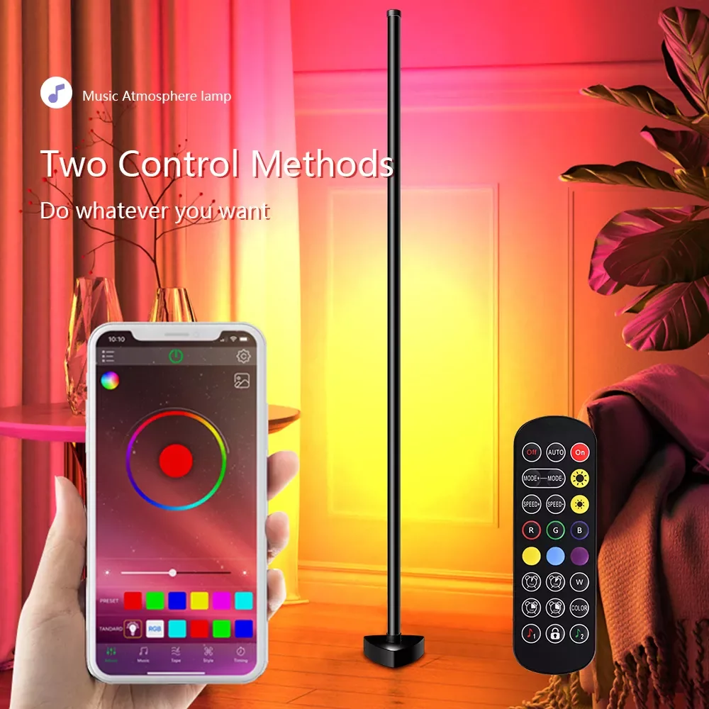 

Современная простая RGB светодиодсветодиодный угловая Напольная Лампа 141 см, красочные атмосферные огни, стоячие лампы для спальни, гостиной...