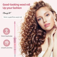 new professional 9mm hair curling iron hair waver ceramic wand roller fast heating curler beauty styling tool long lasting curly