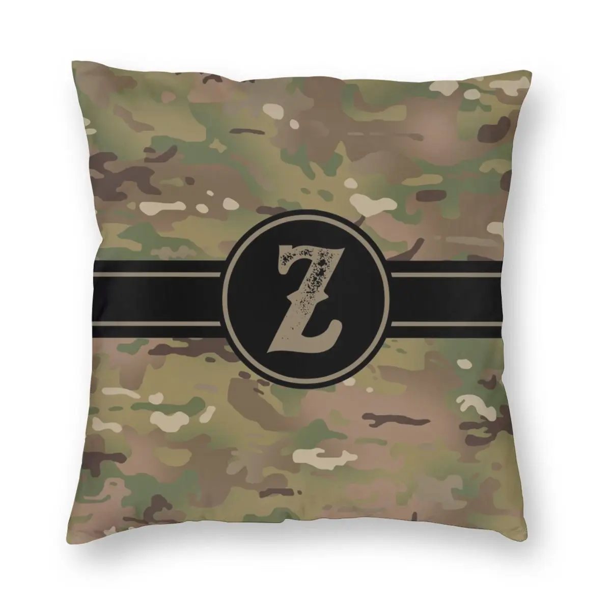 

Army Camouflage Monogram Letter Z Pillowcase Printing Polyester Cushion Cover Gift Military Camo Pillow Case Cover Chair 40X40cm