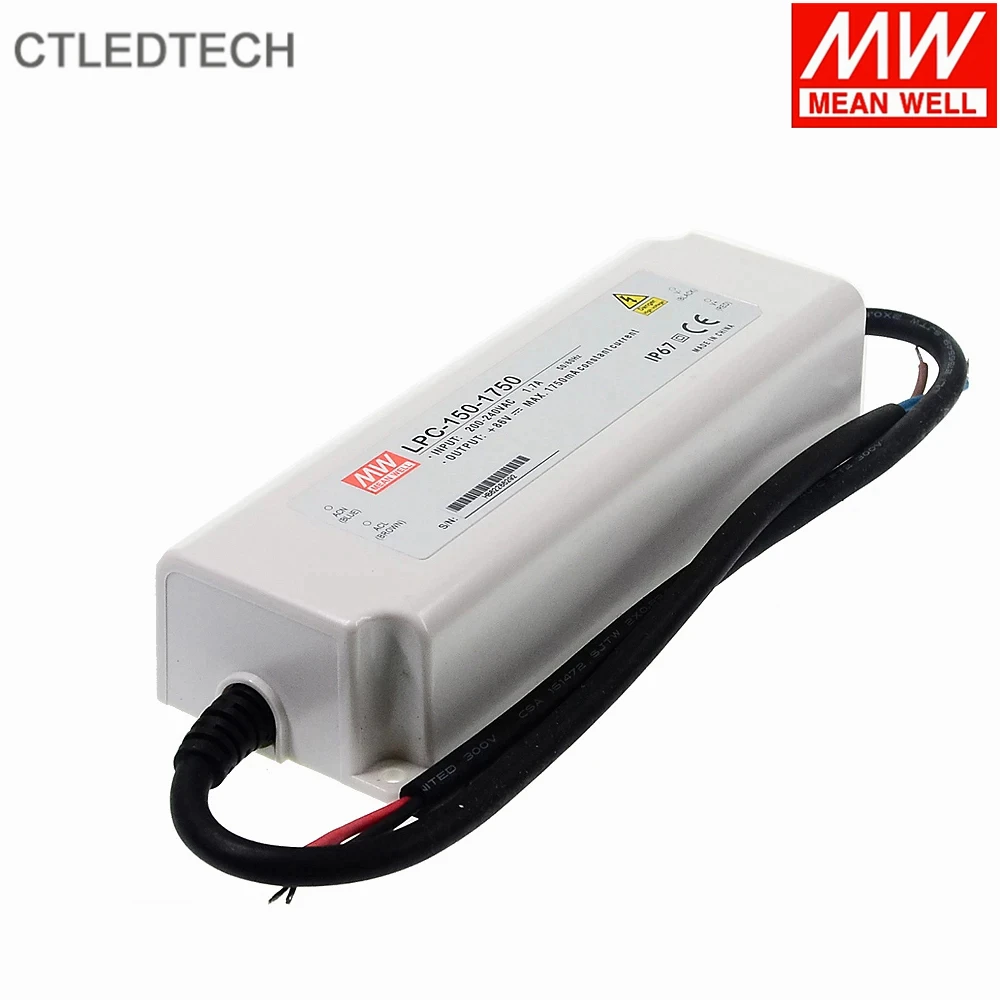 MEAN WELL LPC-150 Series 350mA/500mA/700mA/1050mA/2100mA/2800mA/2150mA Constant Current IP67 LED Lighting High Power Driver |