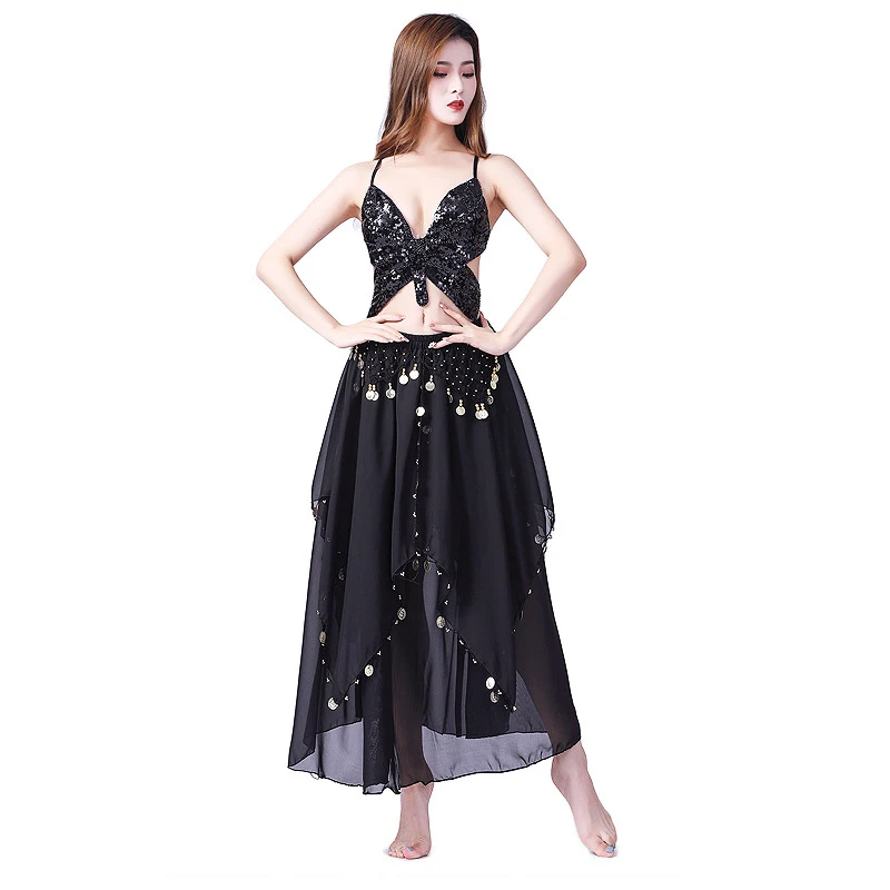

Women Belly Dance Bra Top and Skirt Suit Indian Dance Dress Festival Performance Wear Costumes Set 2pieces Set For Belly Dancing