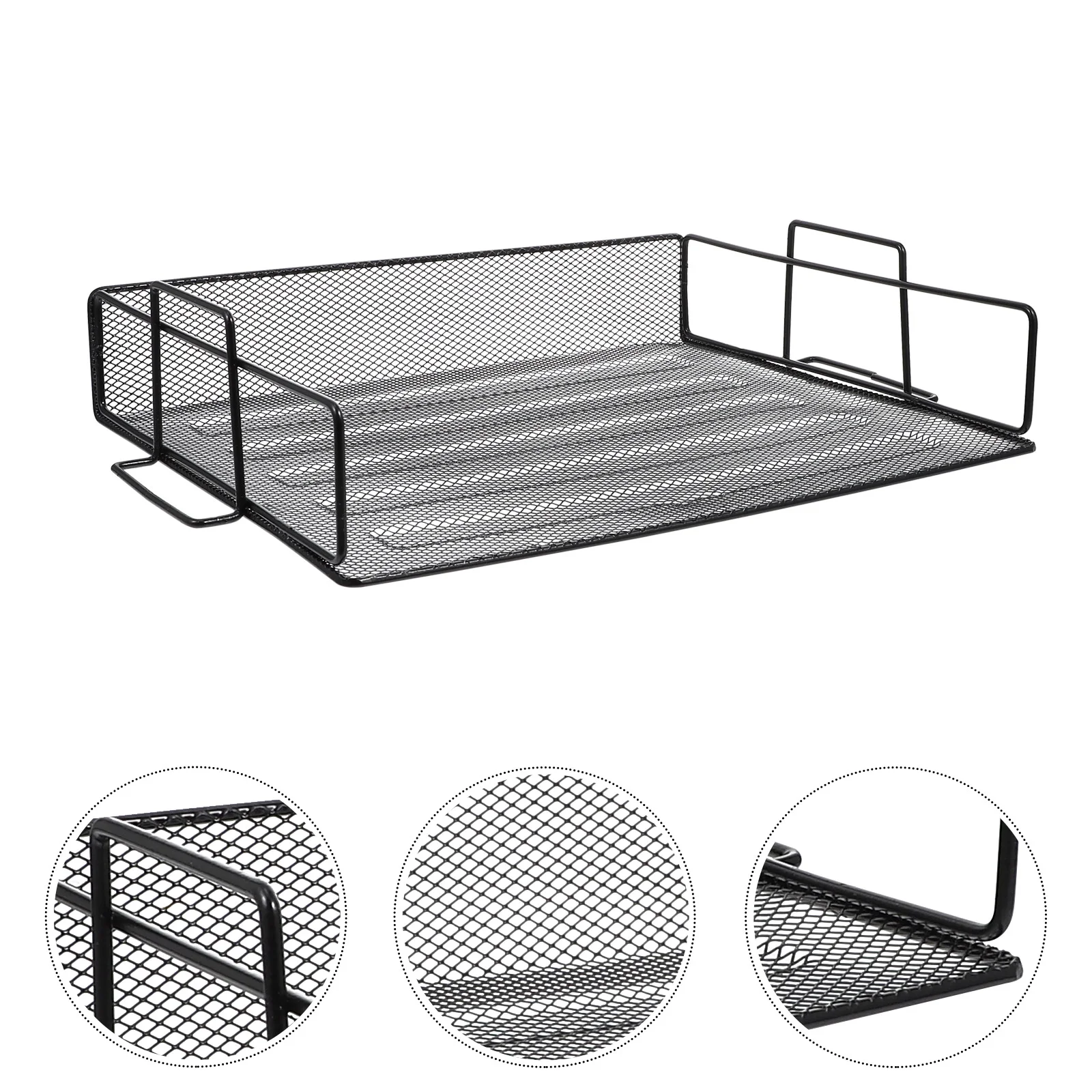 

File Organizer Document Tray Paper Desktop Storage Holder Rack Mesh Letter Stackable Office Iron Metal Book Sorter Stacking