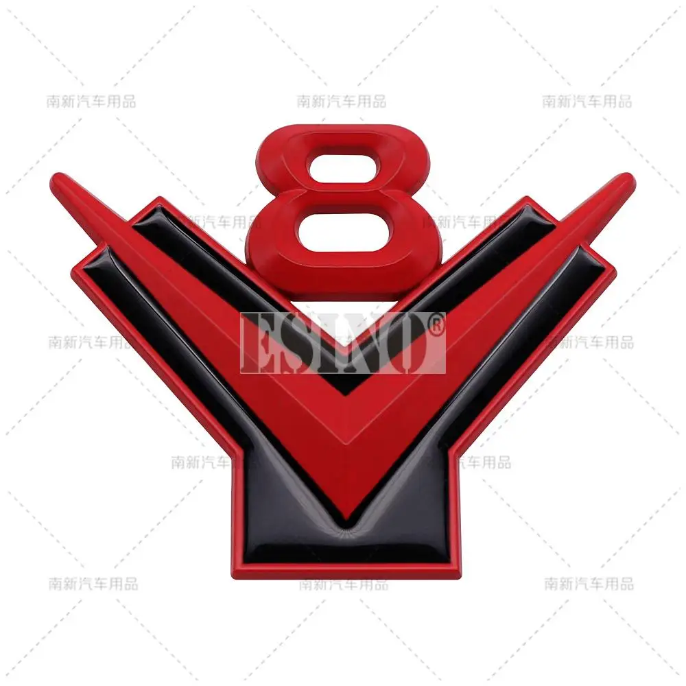 

Автомобильный Стайлинг, новый 3D V8 металлический цинковый сплав, задний багажник, крыло, клейкий значок, задняя дверь, дизайн, декоративная эмблема